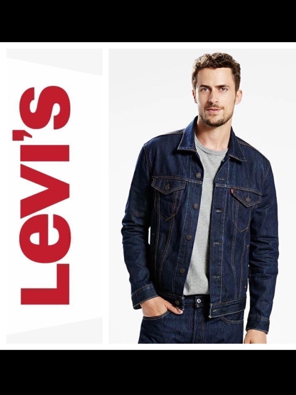 NWT Levi’s  Trucker Red Tab Jean Jacket Dark Denim